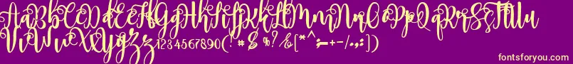 フォントmyhope – 紫の背景に黄色のフォント