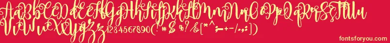 myhope-fontti – keltaiset fontit punaisella taustalla