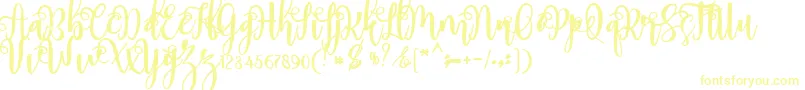 フォントmyhope – 白い背景に黄色の文字