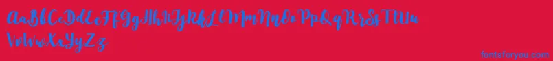 Mylandia Font – Blue Fonts on Red Background