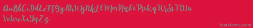 フォントMylandia – 赤い背景に灰色の文字