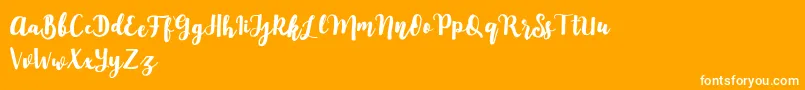 Mylandia-fontti – valkoiset fontit oranssilla taustalla