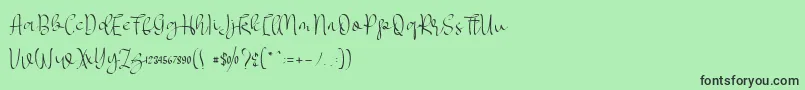MYLOVE elegant Font – Black Fonts on Green Background