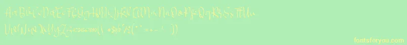 MYLOVE elegant-Schriftart – Gelbe Schriften auf grünem Hintergrund