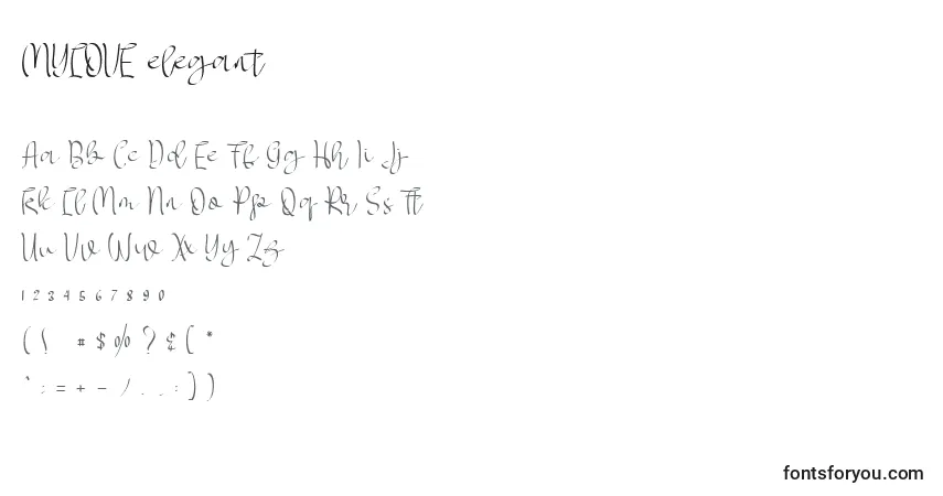 Schriftart MYLOVE elegant (135185) – Alphabet, Zahlen, spezielle Symbole