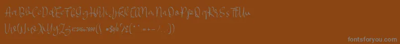 MYLOVE elegant-Schriftart – Graue Schriften auf braunem Hintergrund