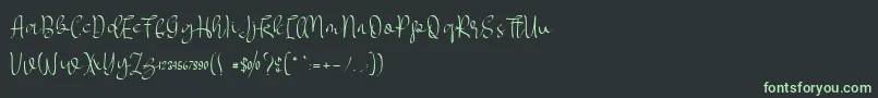 Шрифт MYLOVE elegant – зелёные шрифты на чёрном фоне
