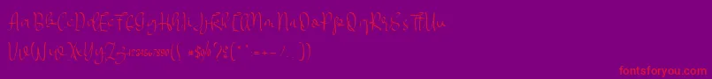 MYLOVE elegant Font – Red Fonts on Purple Background