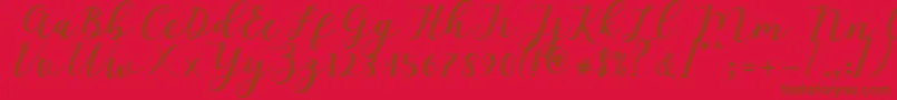 fuente Mylove Script – Fuentes Marrones Sobre Fondo Rojo