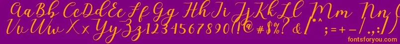 Mylove Script Font – Orange Fonts on Purple Background