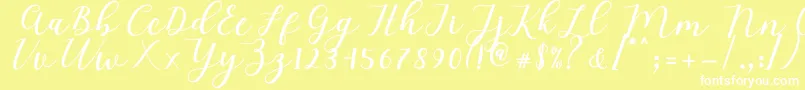 Mylove Script Font – White Fonts on Yellow Background