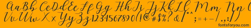 Mylove Script-Schriftart – Schwarze Schriften auf orangefarbenem Hintergrund