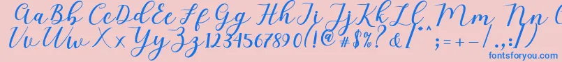 Mylove Script Font – Blue Fonts on Pink Background