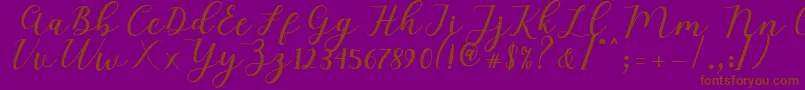 Mylove Script Font – Brown Fonts on Purple Background