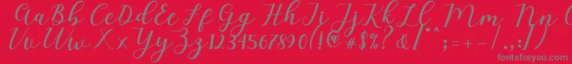 Mylove Script Font – Gray Fonts on Red Background