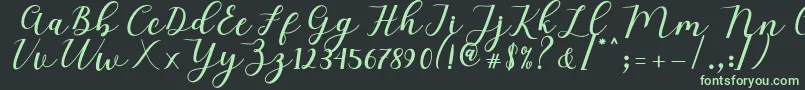 Шрифт Mylove Script – зелёные шрифты на чёрном фоне