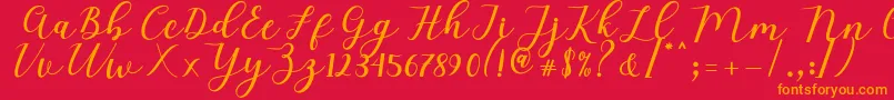 Mylove Script Font – Orange Fonts on Red Background