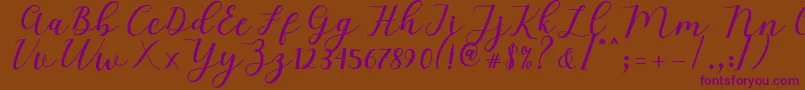 Mylove Script Font – Purple Fonts on Brown Background