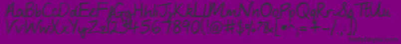 MyLuckyPenny-Schriftart – Schwarze Schriften auf violettem Hintergrund