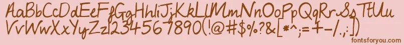 MyLuckyPenny Font – Brown Fonts on Pink Background