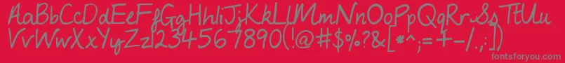 MyLuckyPenny Font – Gray Fonts on Red Background