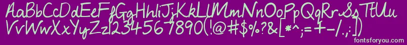 MyLuckyPenny Font – Green Fonts on Purple Background