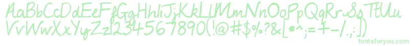 MyLuckyPenny Font – Green Fonts on White Background