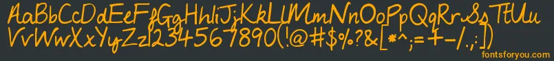 MyLuckyPenny Font – Orange Fonts on Black Background