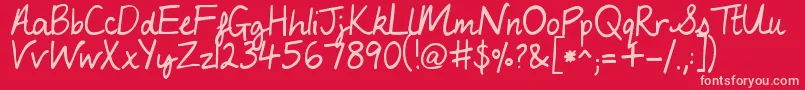 MyLuckyPenny Font – Pink Fonts on Red Background