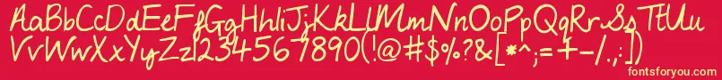 MyLuckyPenny Font – Yellow Fonts on Red Background