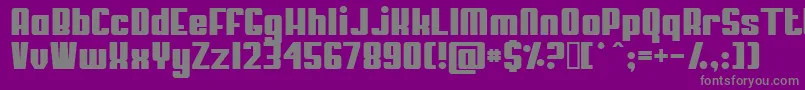 MYPUMA  -fontti – harmaat kirjasimet violetilla taustalla