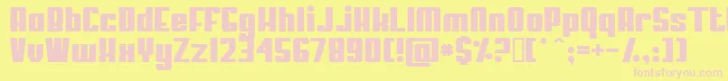 MYPUMA  -fontti – vaaleanpunaiset fontit keltaisella taustalla