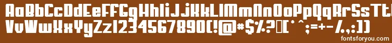 MYPUMA  -fontti – valkoiset fontit ruskealla taustalla