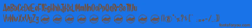 BrainfishPersonaluseonly Font – Brown Fonts on Blue Background