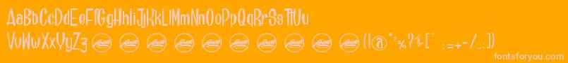 BrainfishPersonaluseonly-Schriftart – Rosa Schriften auf orangefarbenem Hintergrund