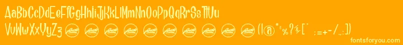 BrainfishPersonaluseonly Font – Yellow Fonts on Orange Background