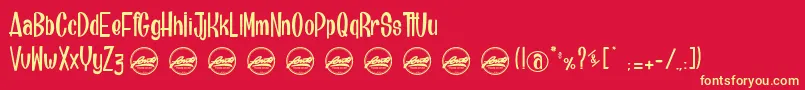 BrainfishPersonaluseonly Font – Yellow Fonts on Red Background