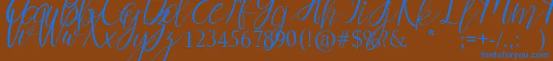 Myrtle Font – Blue Fonts on Brown Background