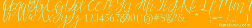 Myrtle Font – Green Fonts on Orange Background