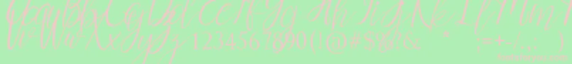 Myrtle Font – Pink Fonts on Green Background