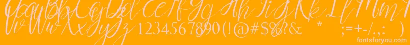Myrtle Font – Pink Fonts on Orange Background