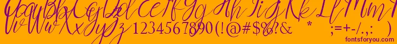 Myrtle Font – Purple Fonts on Orange Background