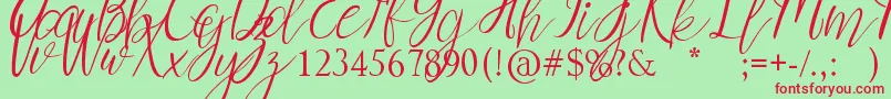 Myrtle Font – Red Fonts on Green Background