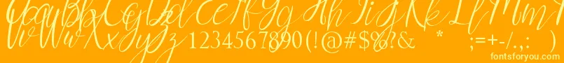 Myrtle Font – Yellow Fonts on Orange Background