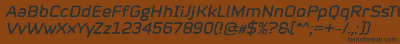 フォントMystag Italic Font by 7NTypes – 黒い文字が茶色の背景にあります