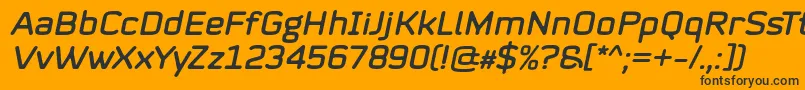 Mystag Italic Font by 7NTypes Font – Black Fonts on Orange Background
