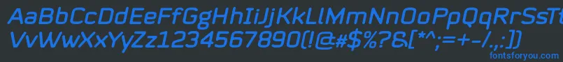 フォントMystag Italic Font by 7NTypes – 黒い背景に青い文字
