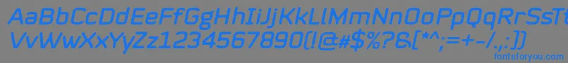 Mystag Italic Font by 7NTypes-fontti – siniset fontit harmaalla taustalla