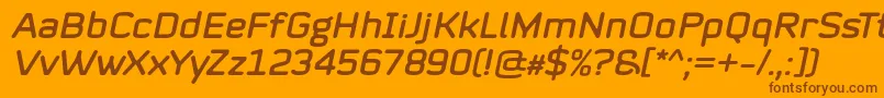 Mystag Italic Font by 7NTypes Font – Brown Fonts on Orange Background
