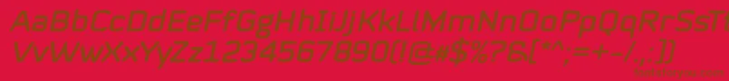 Czcionka Mystag Italic Font by 7NTypes – brązowe czcionki na czerwonym tle